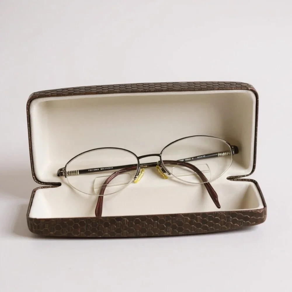 Celine Dion CD8033 Half Rim Oval Beta Bronze Gunmetal Titanium Eyeglass Frame